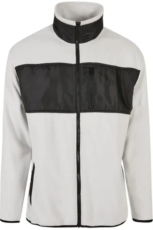 Urban classics Microfleece jas met contrasterend paneel voor heren