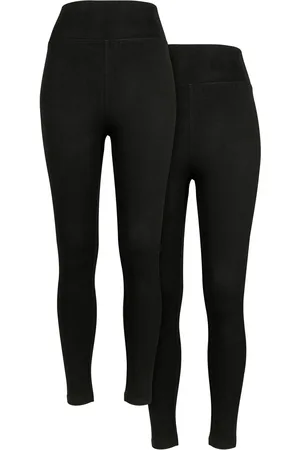Urban classics Dames jersey legging met hoge taille (set van 2)