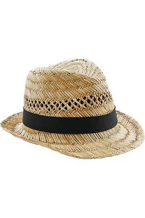 Beechfield Unisex rieten zomertrilby voor volwassenen