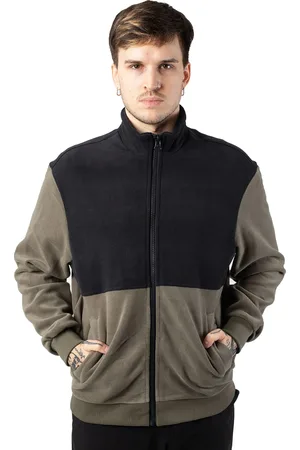 Urban classics Heren polar fleece jas met kleurblok