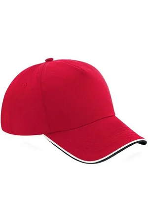 Beechfield Volwassenen unisex authentiek 5 paneel piekdop met leidingen