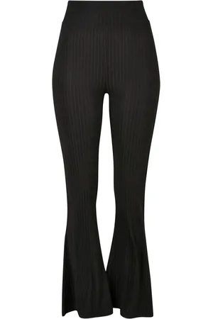 Urban classics Dames ribbed uitlopende legging met hoge taille