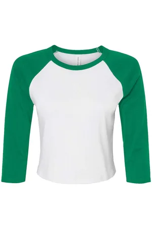 Bella + Canvas Dames baby micro-rib raglan 3/4 mouw t-shirt