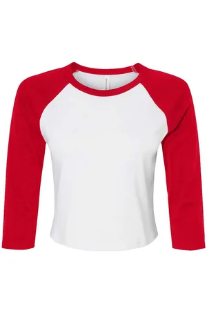 Bella + Canvas Dames baby micro-rib raglan 3/4 mouw t-shirt