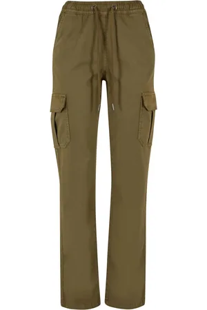 Urban classics Dames twill cargo broek met hoge taille
