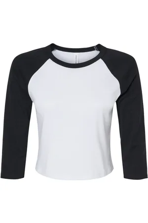 Bella + Canvas Dames baby micro-rib raglan 3/4 mouw t-shirt