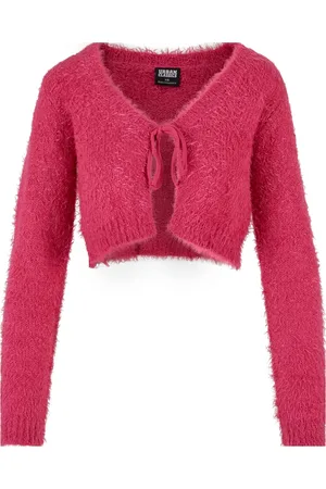 Urban classics Dames cropped feather front tie vest
