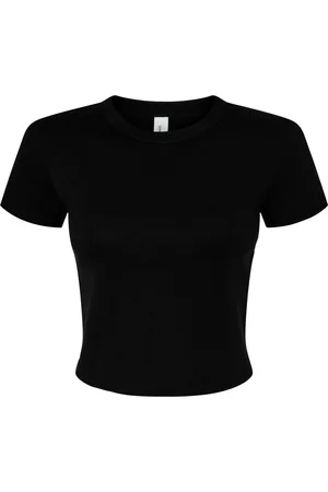 Bella + Canvas Dames micro-rib crop t-shirt