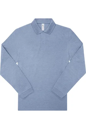 B and C Heren my heather poloshirt met lange mouwen