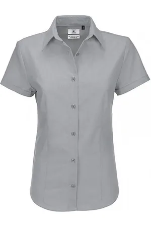 B and C B&c dames oxford shirt met korte mouwen / damesshirts