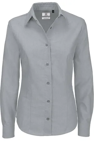 B and C B&c dames oxford shirt met lange mouwen / damesshirts & -bloezen