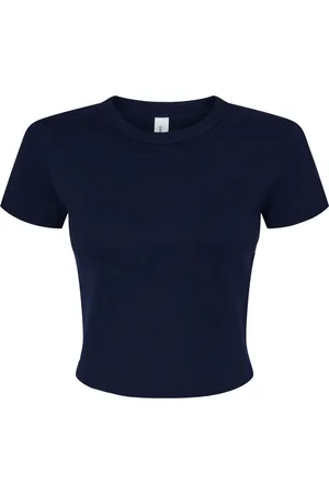 Bella + Canvas Dames micro-rib crop t-shirt