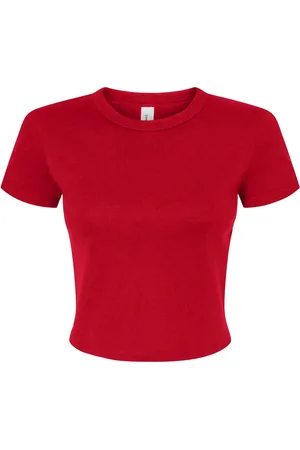 Bella + Canvas Dames micro-rib crop t-shirt