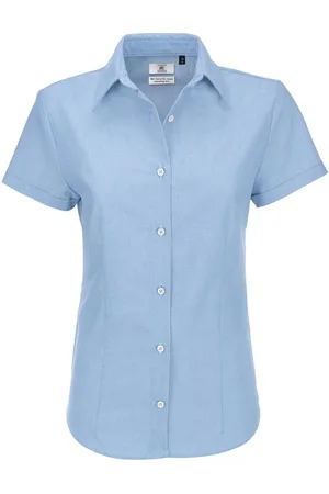 B and C B&c dames oxford shirt met korte mouwen / damesshirts