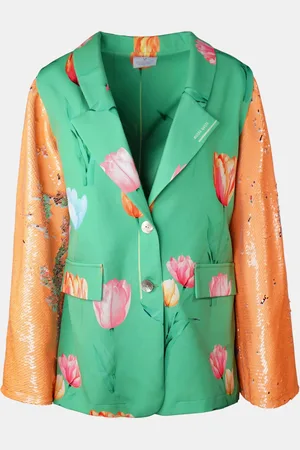 MUCHO GUSTO ® blazer zanè groen oranje tulpenprint