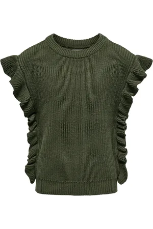 ONLY Koggitta sl frill vest knit army