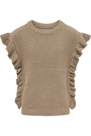 ONLY Koggitta sl frill vest knit zand