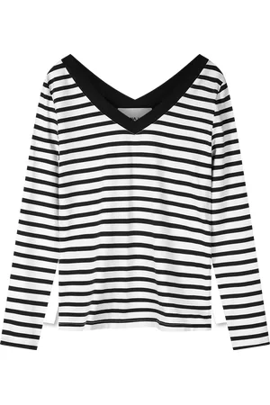 Helena hart 7650 top v-neck stripe /wit