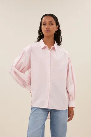 BY-BAR 25112069 sarah pink pinstripe blouse
