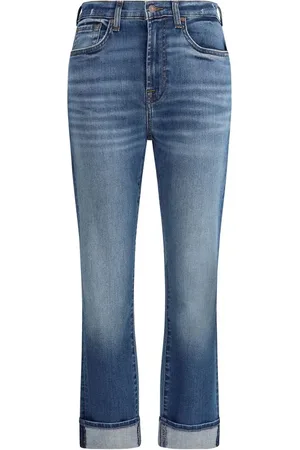 7 for all Mankind Skinny groovy jeans met cuffed onderkant