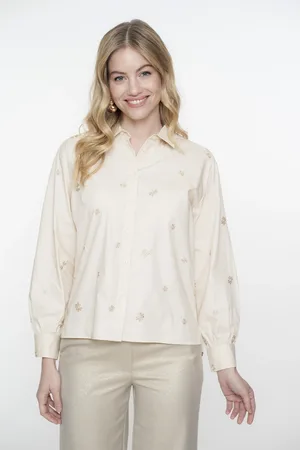 Geisha 53068-14 blouse embroidery flowers