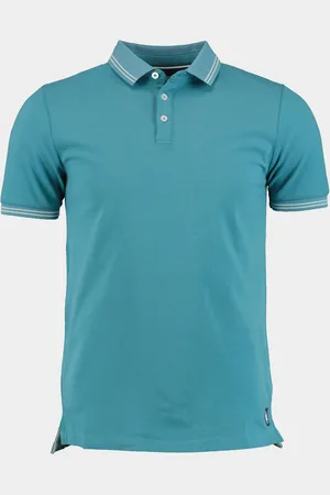 Bos Bright Blue Polo korte mouw jason polo fine pique contras 24108ja01bo/316 dark ocean