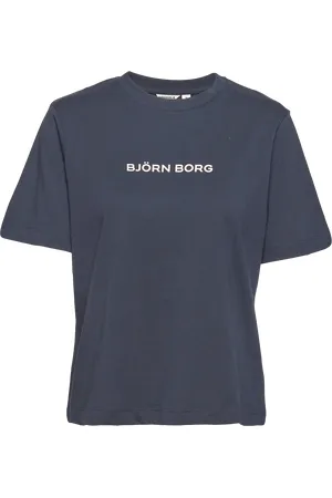 Björn Borg Dames regular tee fanno sport t-shirt – night sky