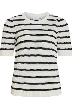 VILA Vidalo o-neck s/s stripe knit-noos 14106601 black