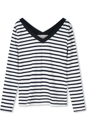 Helena hart 7650 topv-neck stripe marine/wit