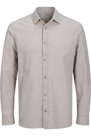 JACK & JONES Jjesummer shirt ls sn beige
