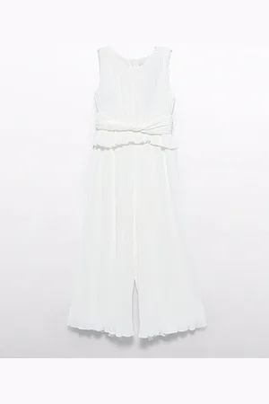 Abel & Lula Zomer jumpsuit geplooid meisjes creme