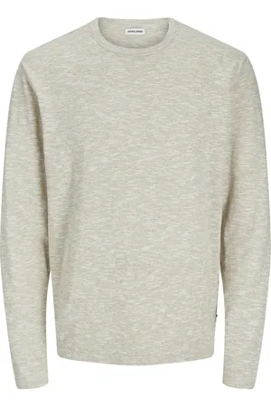 JACK & JONES Jjesummer knit crew neck sn zand dessin