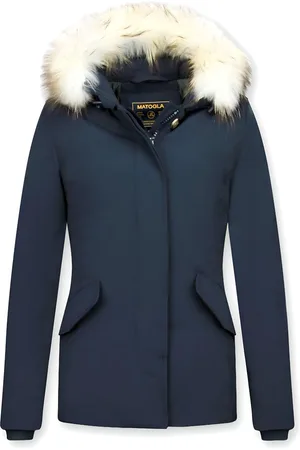 Matogla Blauwe winterjas bontkraag