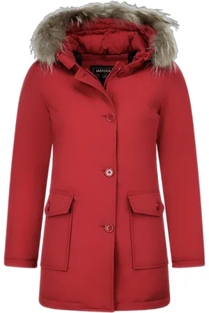Matogla Nepbontjassen winterjas wooly lang nepbontkraag parka steekzakken 5692a