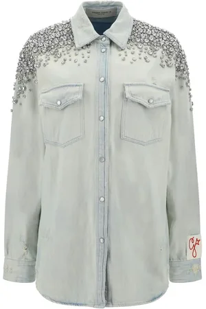 Golden Goose Boyfriend shirt met oversized fit en kralen