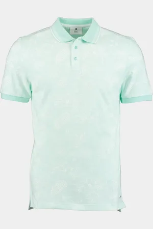 Bos Bright Blue Polo korte mouw ken polo oxford aop 24108ke09bo/313 mint