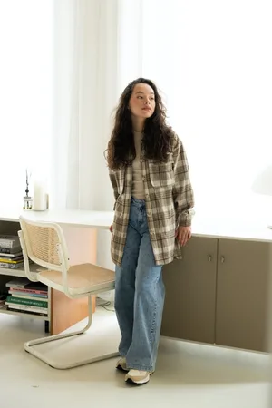 LOOXS Revolution Oversized lange blouse ruit voor meisjes in de kleur