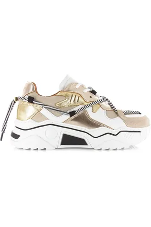 DWRS Dwrs jupiter denim sand champagne lage sneakers dames