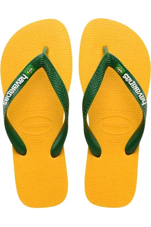 Havaianas Brasil logo pop yellow teenslippers unisex