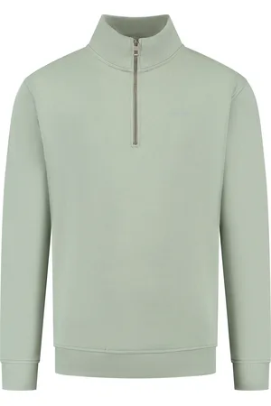 Pure Path Embroidery half-zip sweater