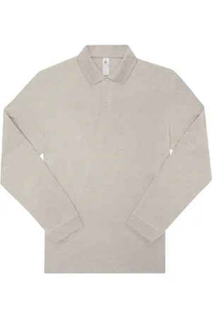 B and C Heren my polo 210 effen shirt met lange mouwen