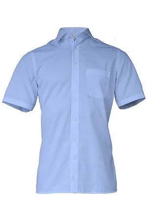 Marvelis Heren chambray comfort overhemd met korte mouwen