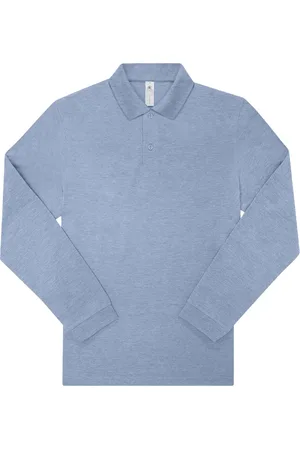 B and C Heren my polo 210 effen shirt met lange mouwen