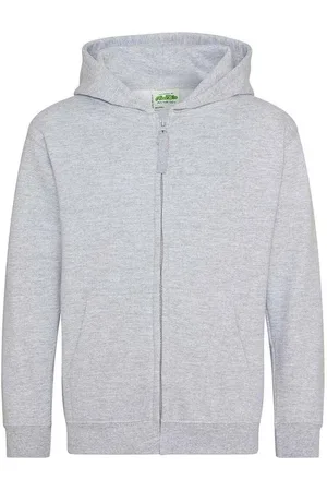 AWDis Kinder/kinder heather hoodie met rits