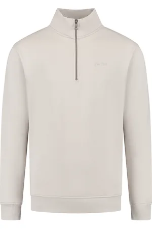 Pure Path Embroidery half-zip sweater