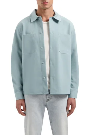 Pure Path Loose fit longsleeve shirts blue grey