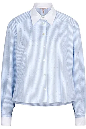 Esqualo Blouse sp25-10032 blue/white