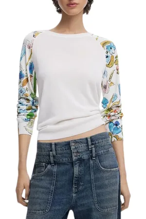 Desigual Te trui met bloemenmouwen
