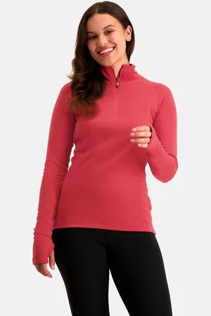Nomad Rough zip-neck thermo control longsleeve dames | tulip