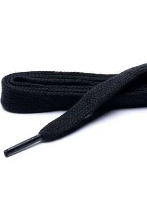 ARIES Schoenveters zwart plat dikte 1 mm (extra breed 12 mm)